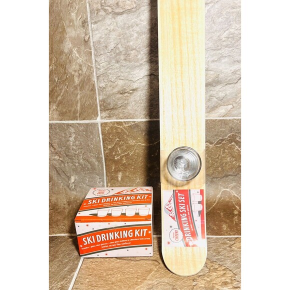 Ski Drinking Kit w/Extra Shot Glass Set - Fun Creative Party Drinking Game - New - Picture 3 of 3